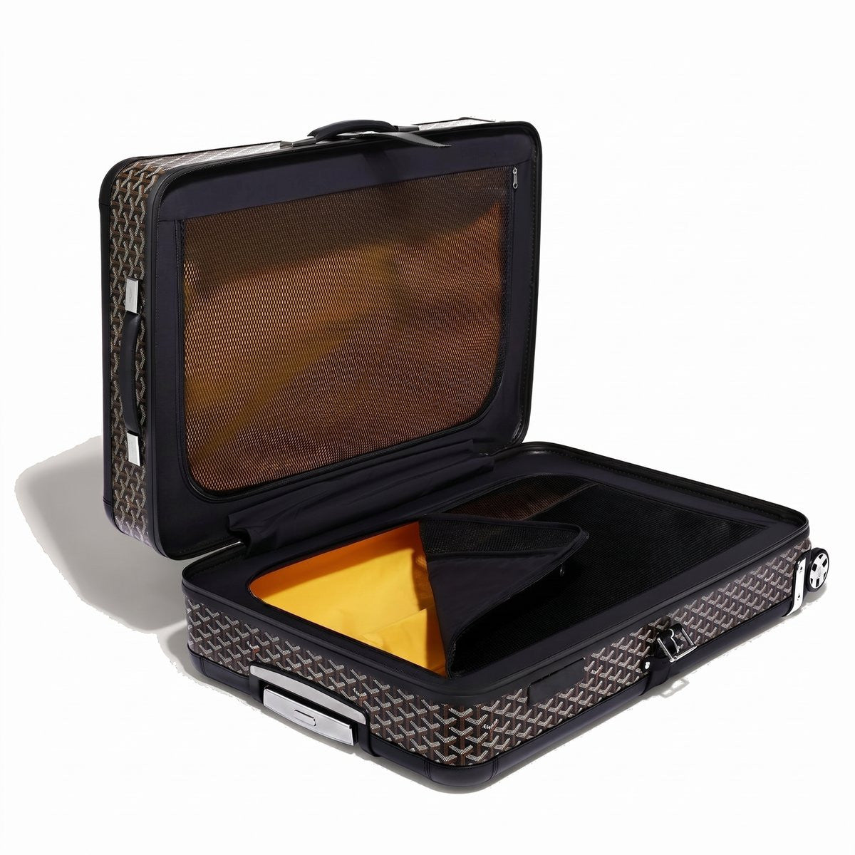Canvas Rolling Suitcase - Large - Black - 3