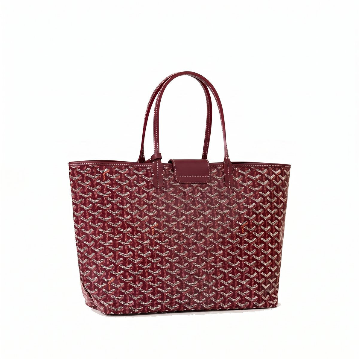 Canvas Tote with Personalized Stripes - Small - Burgundy