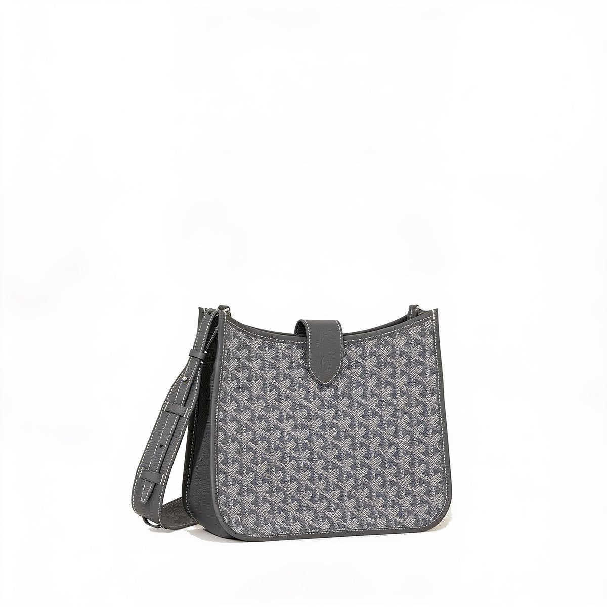 Canvas Flap Crossbody Bag - Grey