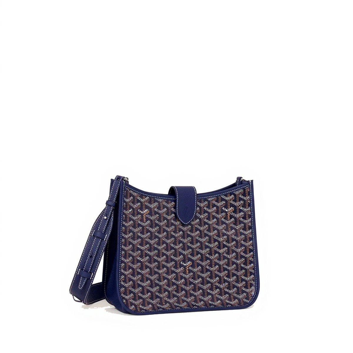 Canvas Flap Crossbody Bag - Navy Blue