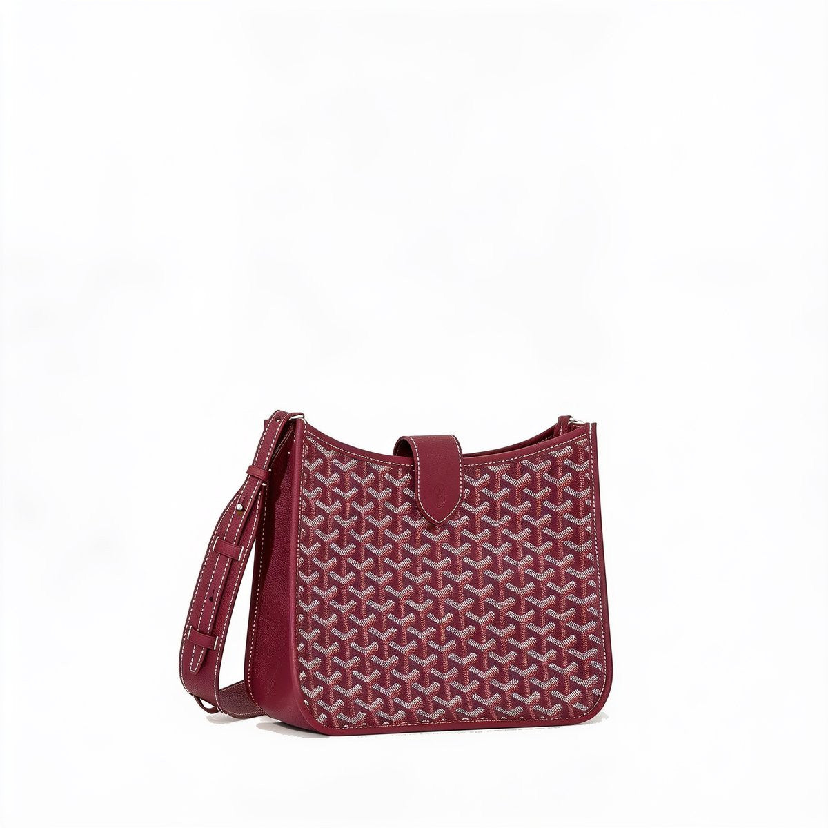 Canvas Flap Crossbody Bag - Burgundy