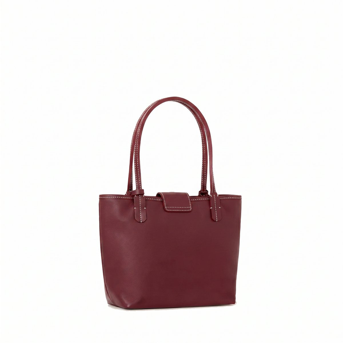 Reversible Leather Mini Tote - Burgundy