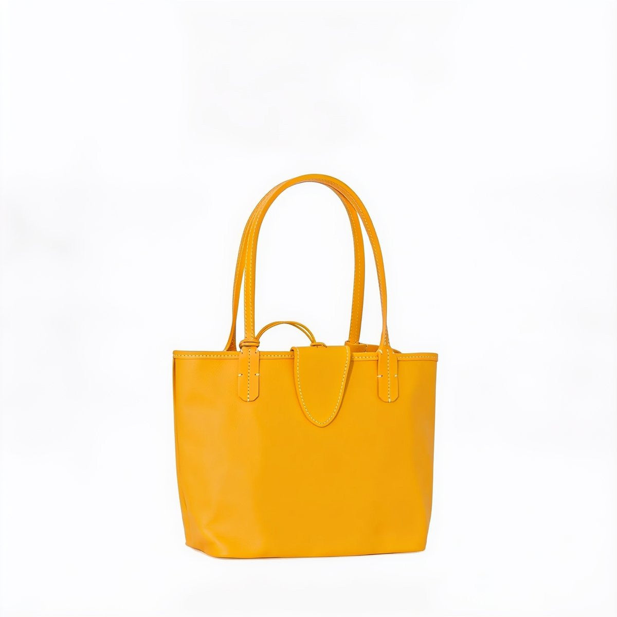 Reversible Leather Mini Tote - Yellow