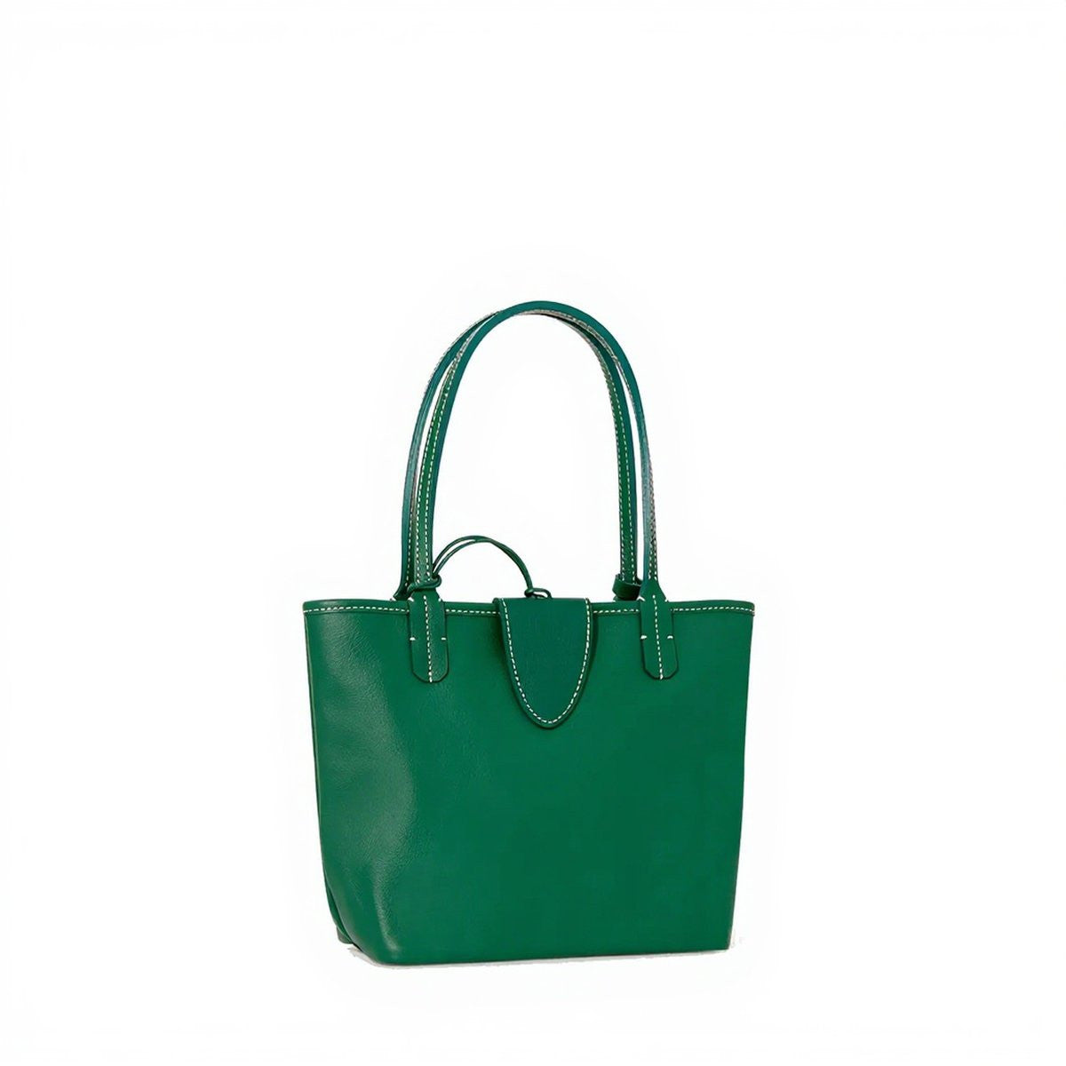Reversible Leather Mini Tote - Green