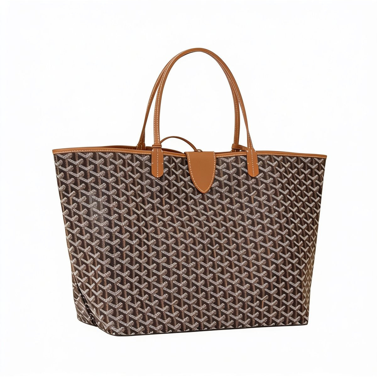 Lightweight Canvas Tote Bag - Large - Black & Tan