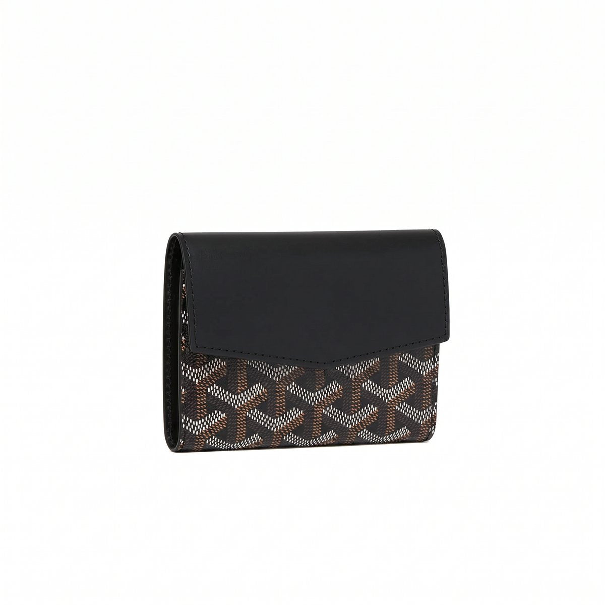 Compact Bi-Fold Wallet with Coin Pocket - Black