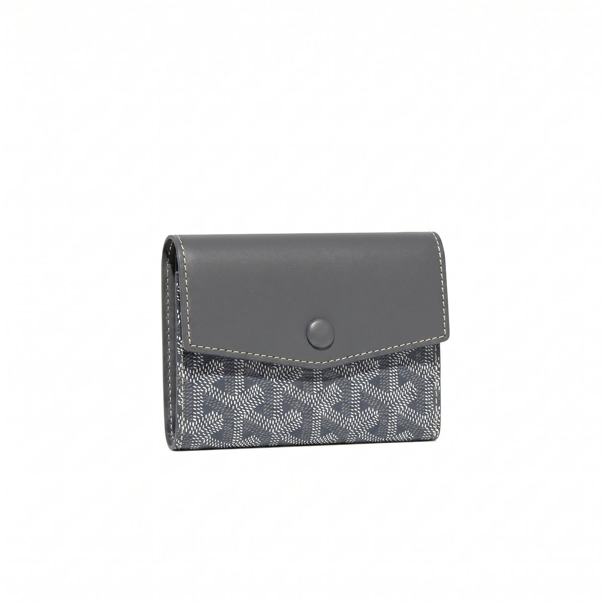 Compact Bi-Fold Wallet with Coin Pocket - Grey