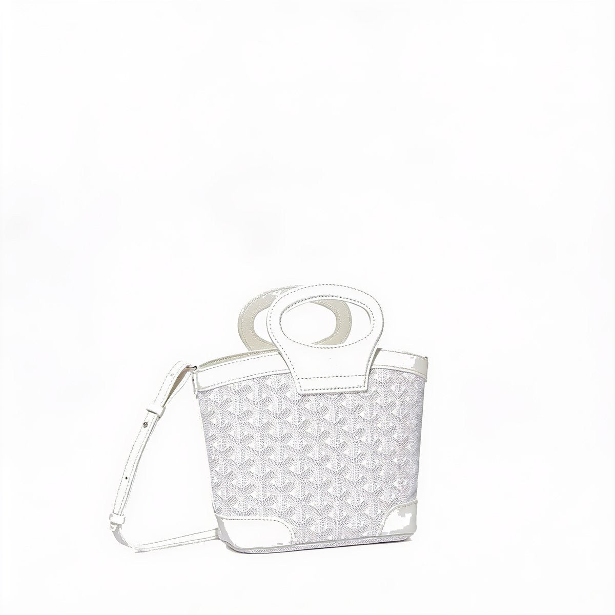 Drawstring Mini Bucket Bag - White