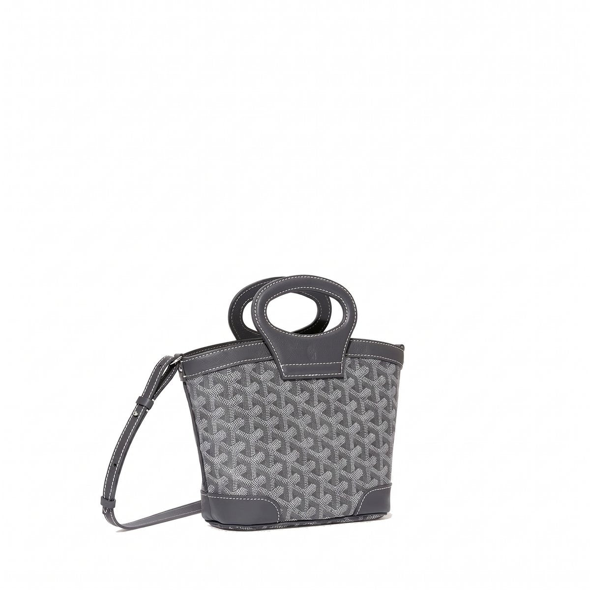 Drawstring Mini Bucket Bag - Grey