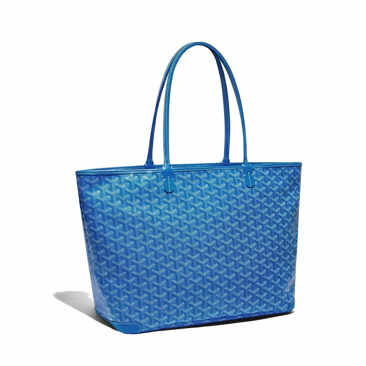 Zippered Canvas Tote - Medium - Sky Blue