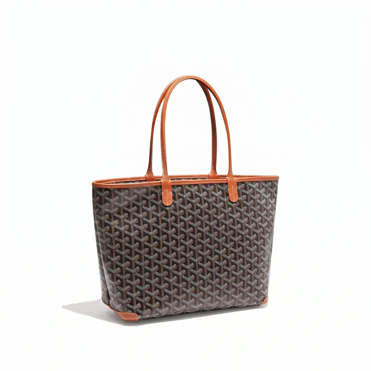 Zippered Canvas Tote - Small - Black & Tan