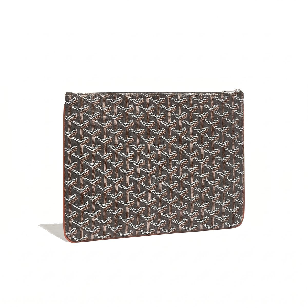 Flat Document Pouch - Medium - Black & Tan