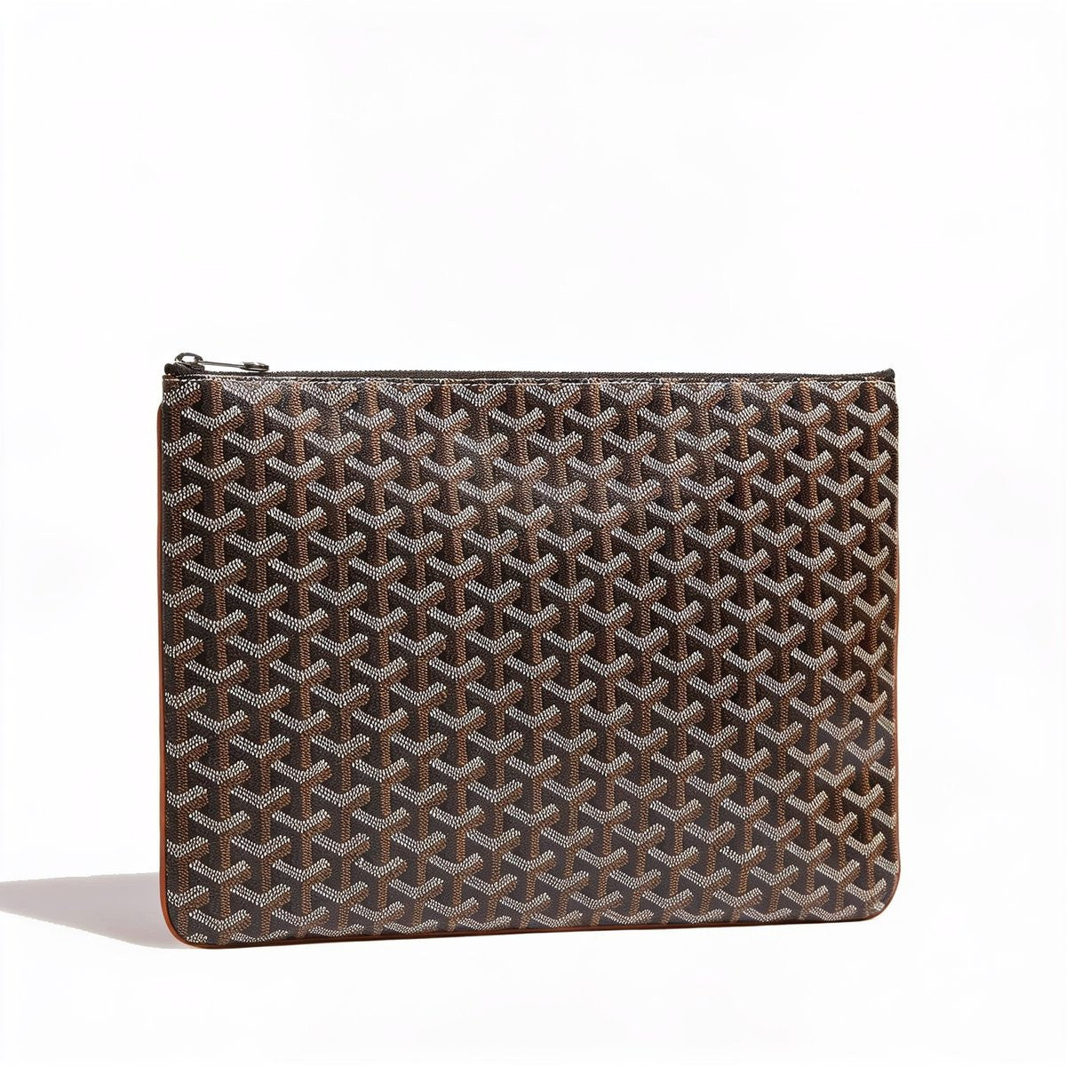 Flat Document Pouch - Extra Large - Black & Tan