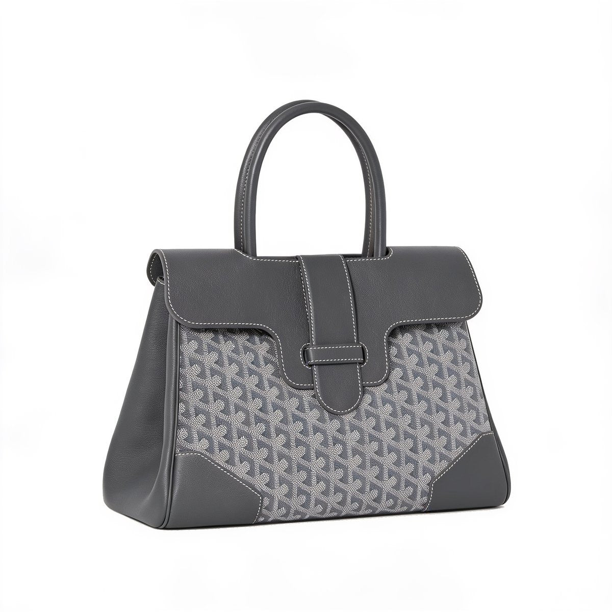 Structured Convertible Tote Bag - Grey