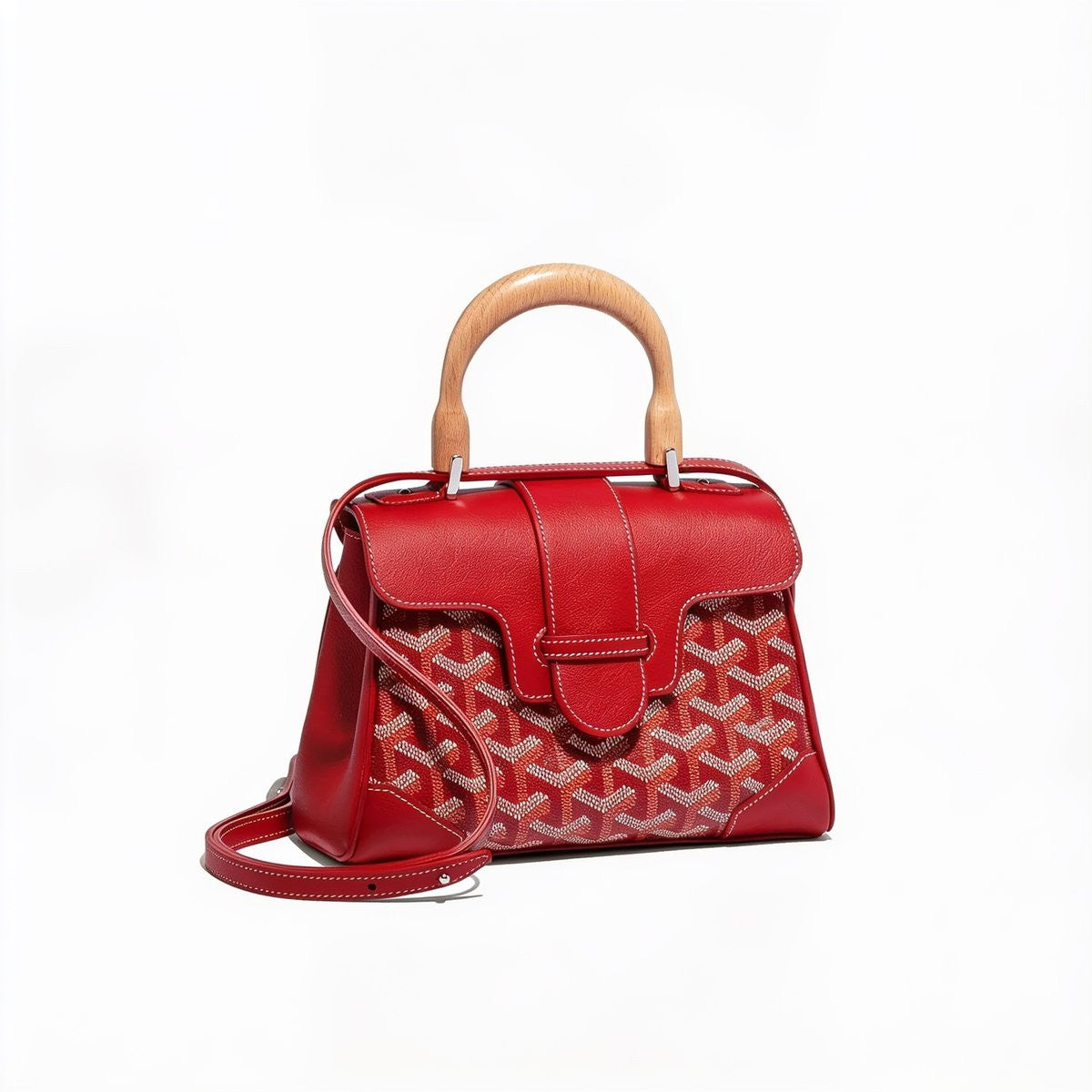 Soft Leather Mini Crossbody Bag - Red
