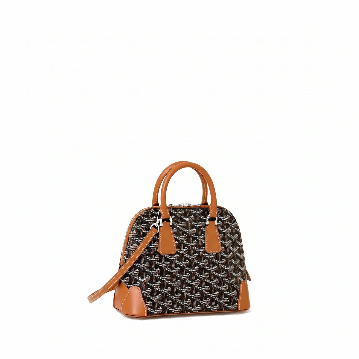 Mini Structured Top-Handle Bag - Black & Tan