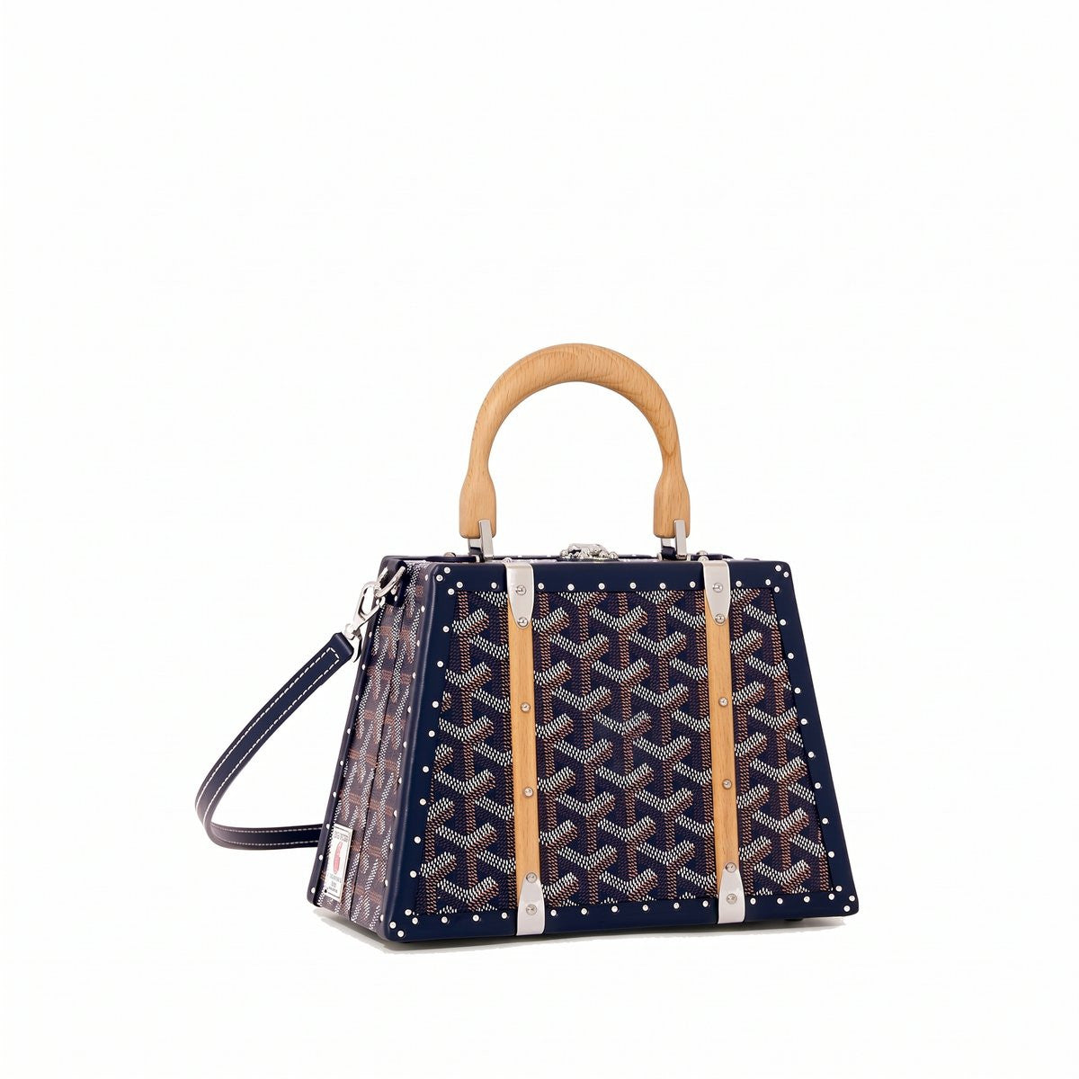 Mini Structured Trunk Crossbody - Navy Blue