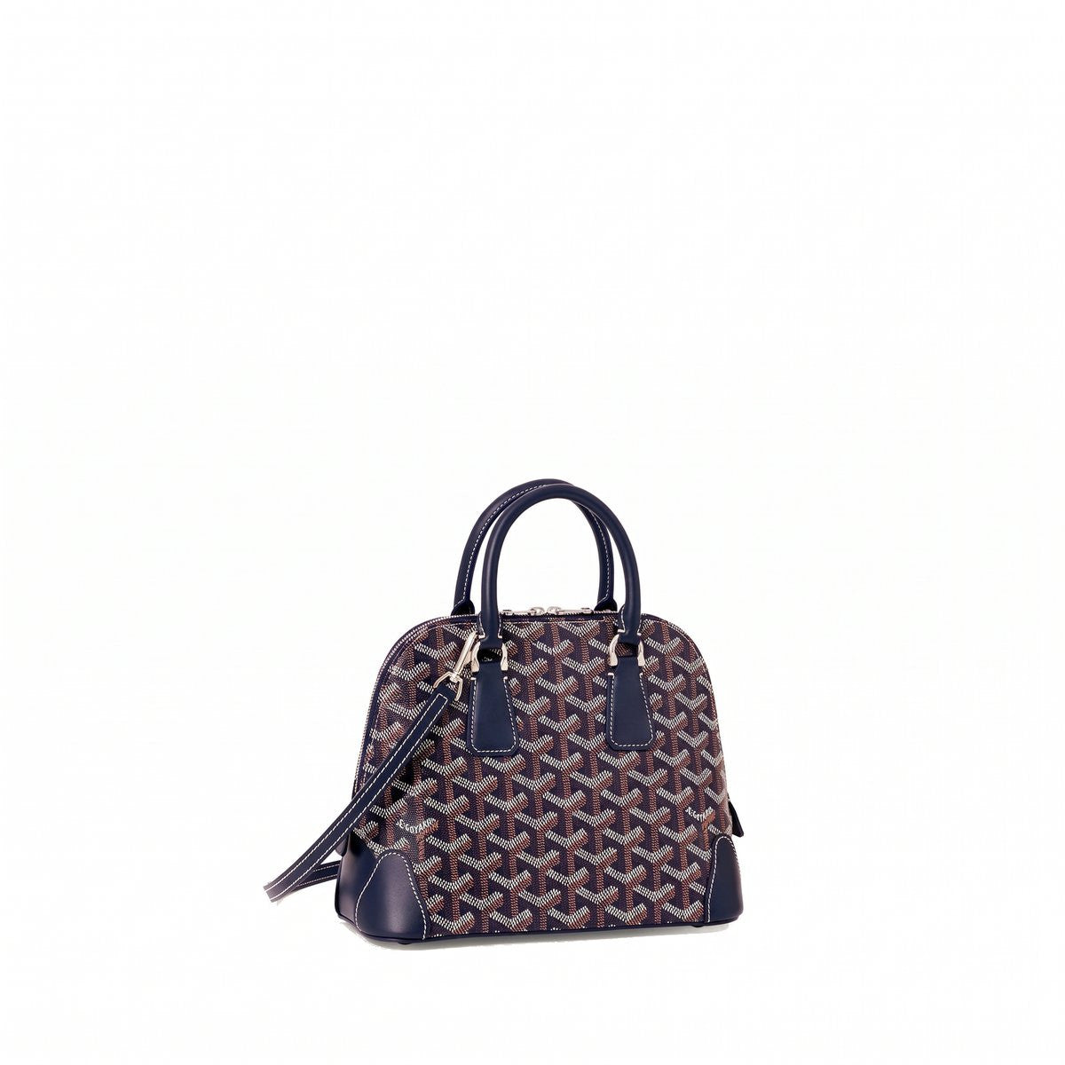 Mini Structured Top-Handle Bag - Navy Blue