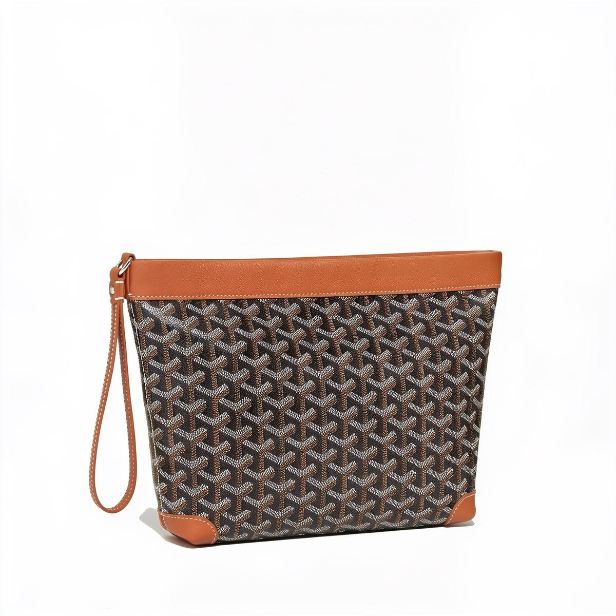 Compact Leather Everyday Pouch - Black & Tan