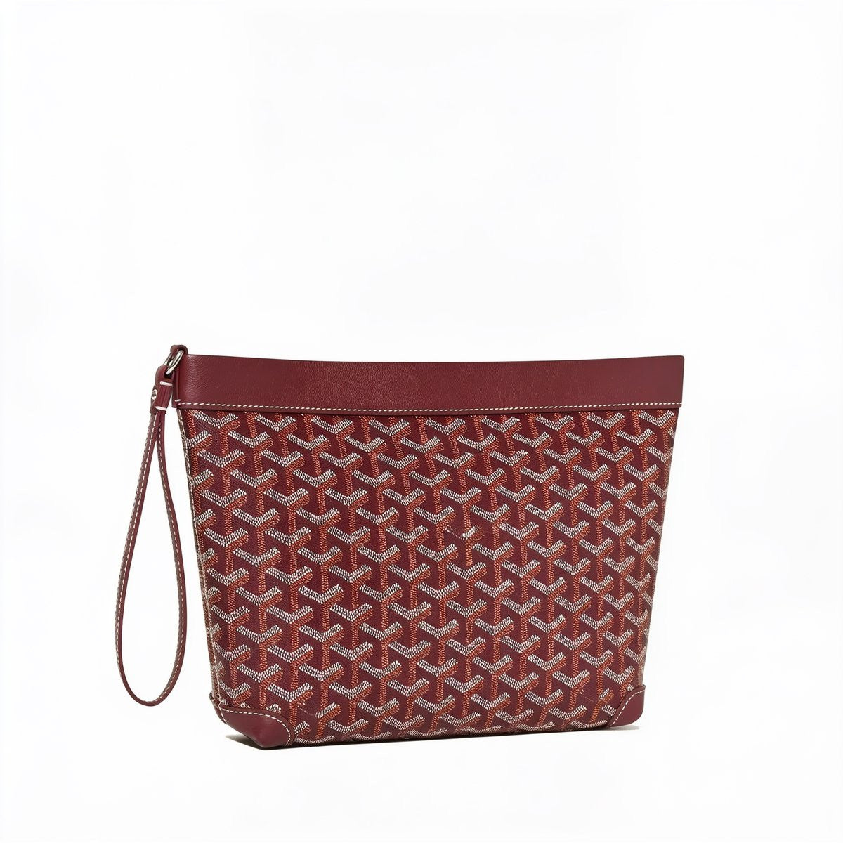 Compact Leather Everyday Pouch - Burgundy