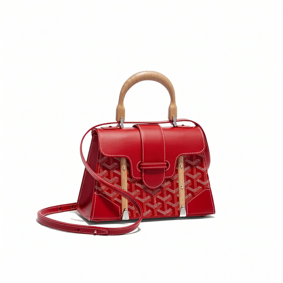 Structured Mini Top-Handle Bag - Red