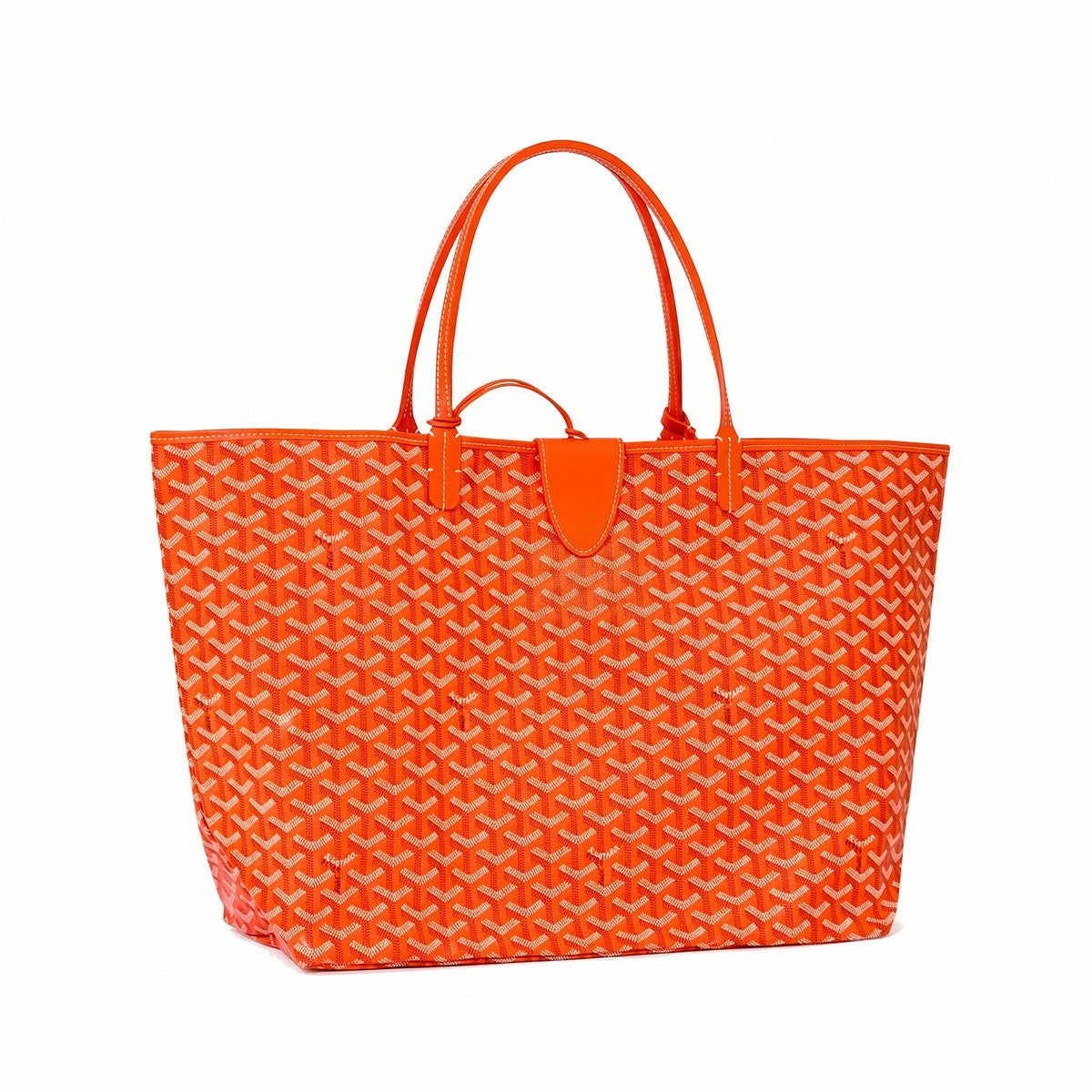 Personalized Initials Canvas Tote - Large - Orange