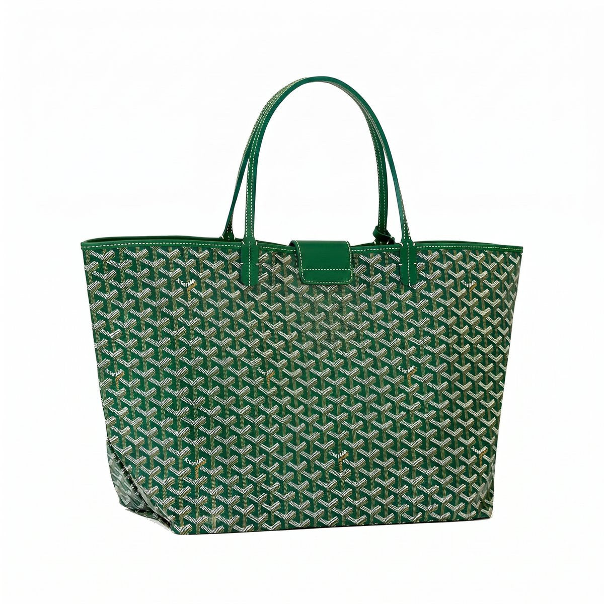 Personalized Initials Canvas Tote - Large - Green