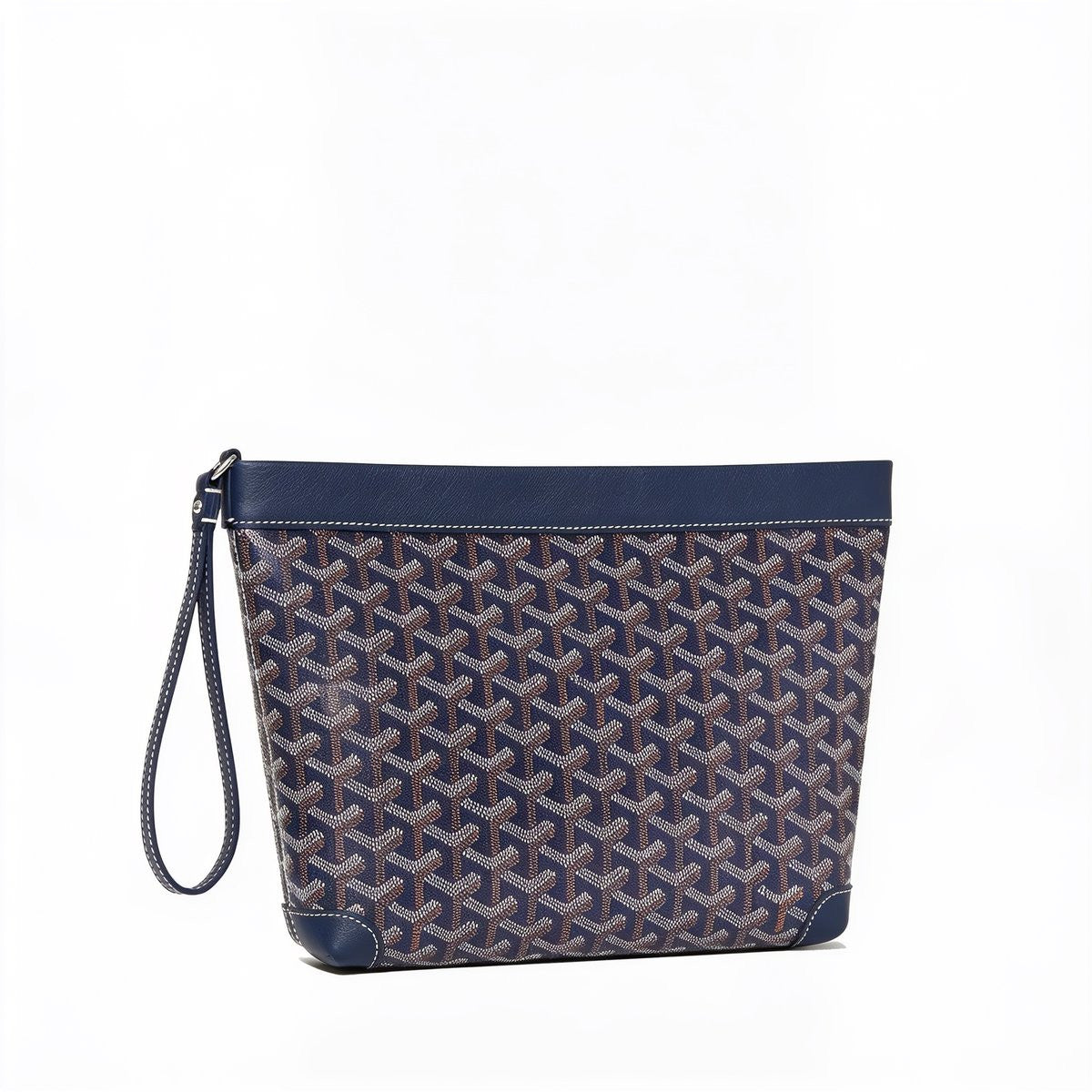 Compact Leather Everyday Pouch - Navy Blue