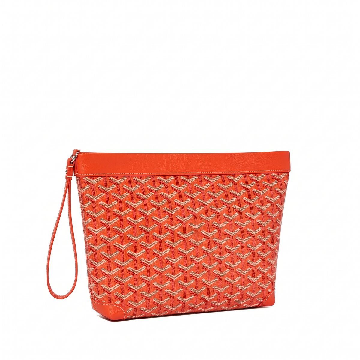 Compact Leather Everyday Pouch - Orange