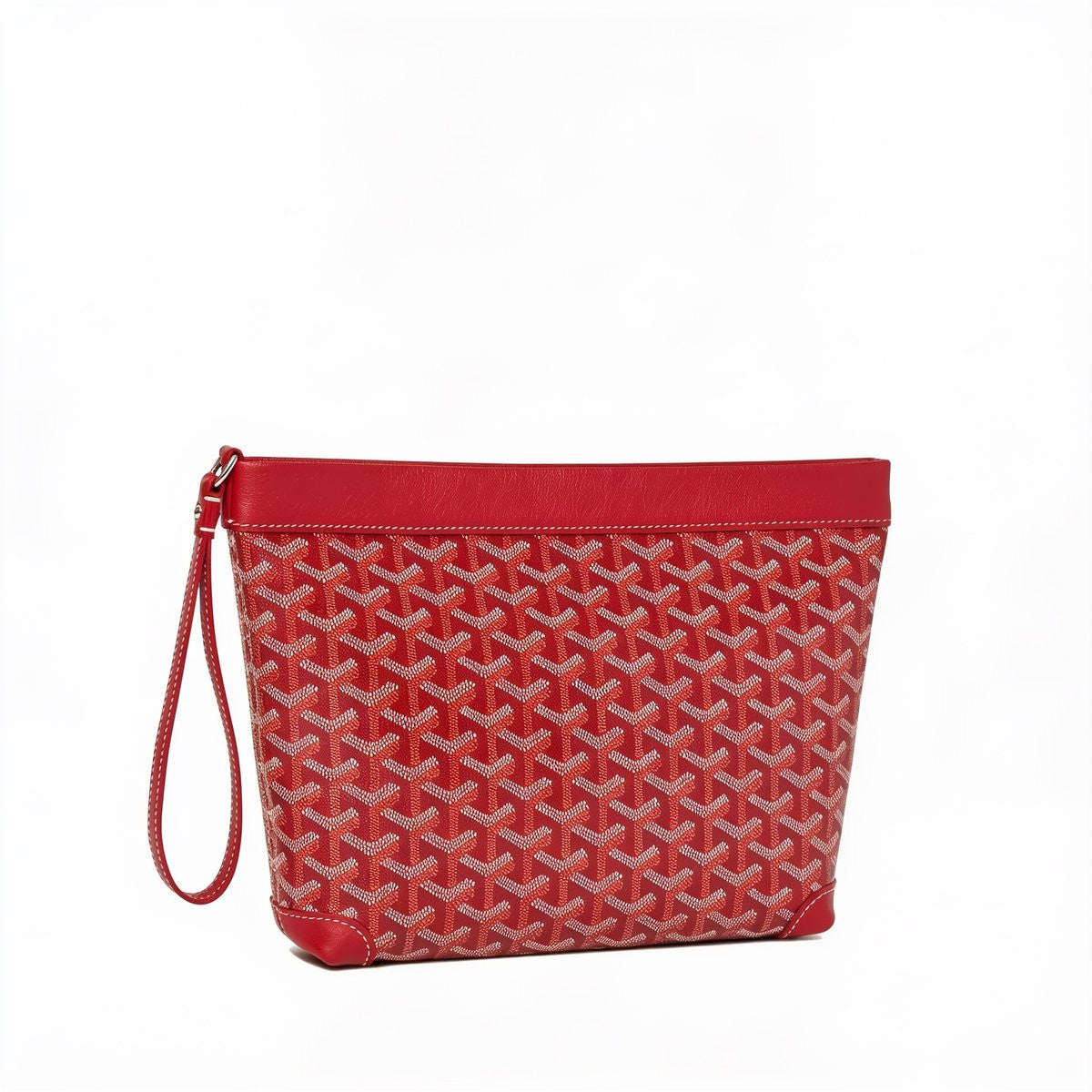 Compact Leather Everyday Pouch - Red