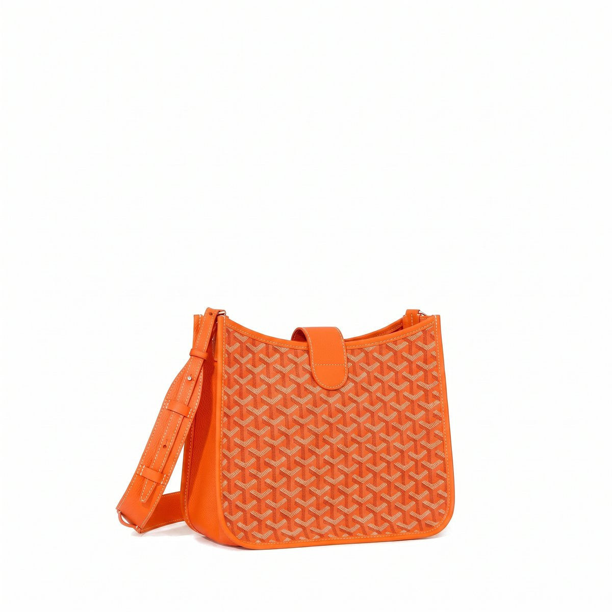 Canvas Flap Crossbody Bag - Orange