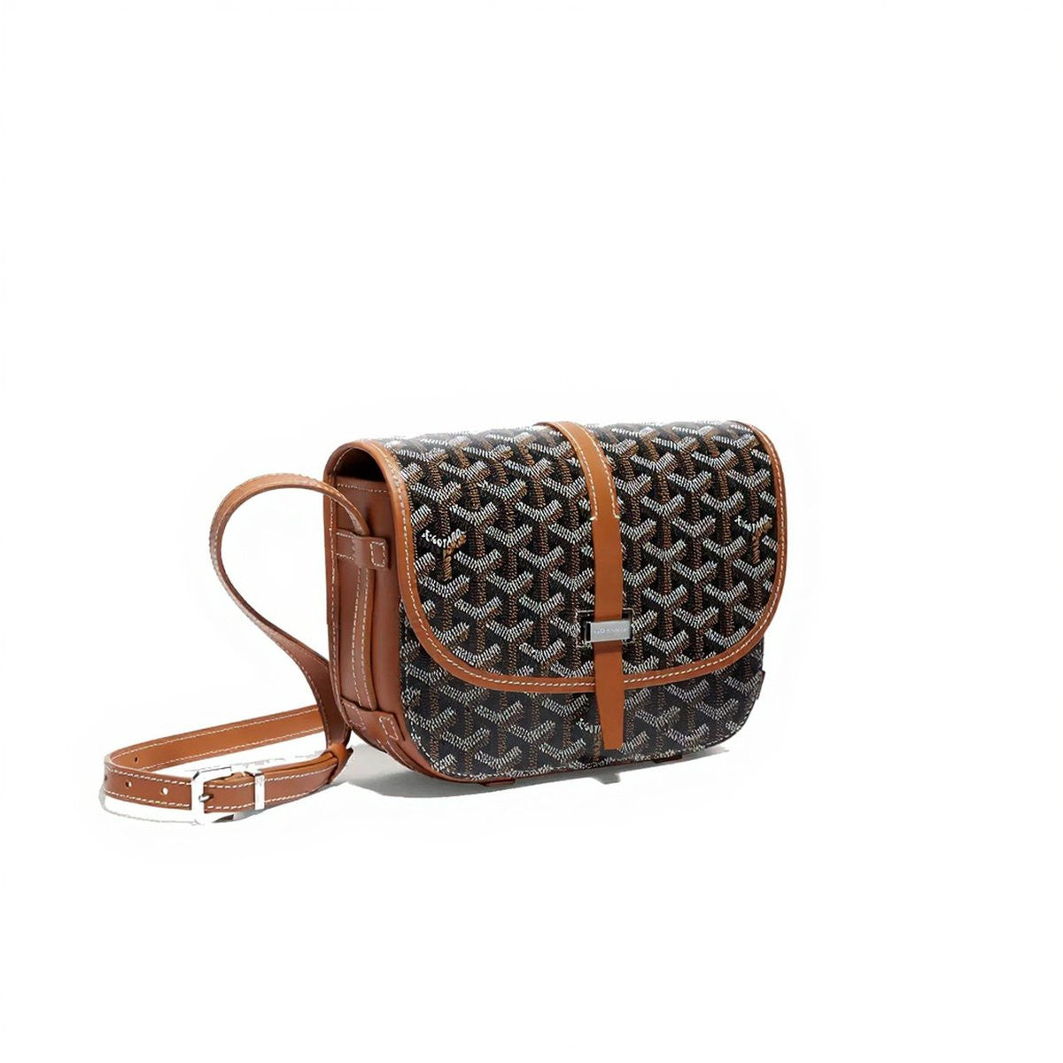 Canvas Crossbody Messenger - Small - Black & Tan