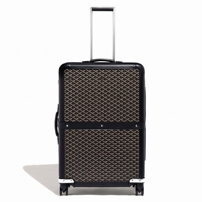Canvas Rolling Suitcase - Large - Black - 2