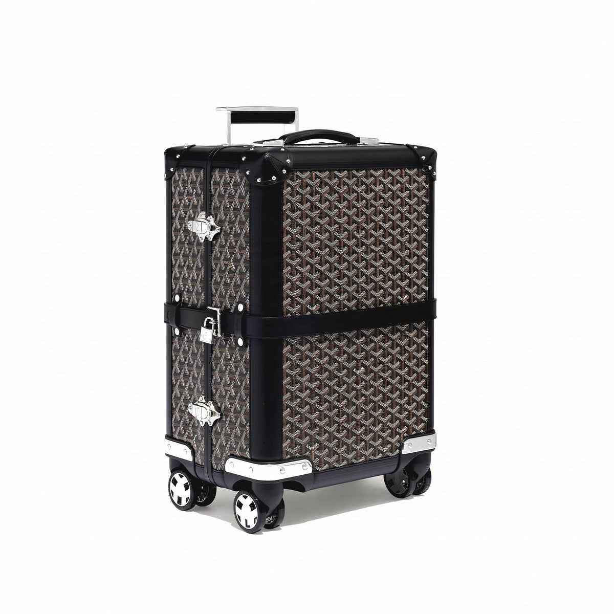 Canvas Rolling Trolley Suitcase - Cabin - Black