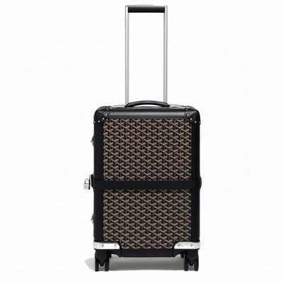 Canvas Rolling Trolley Suitcase - Cabin - Black - 2