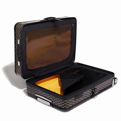 Canvas Rolling Suitcase - Large - Black - 3