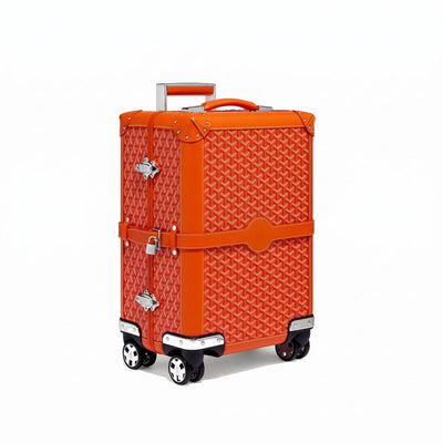 Canvas Rolling Trolley Suitcase - Cabin - Orange