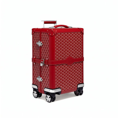 Canvas Rolling Trolley Suitcase - Cabin - Red