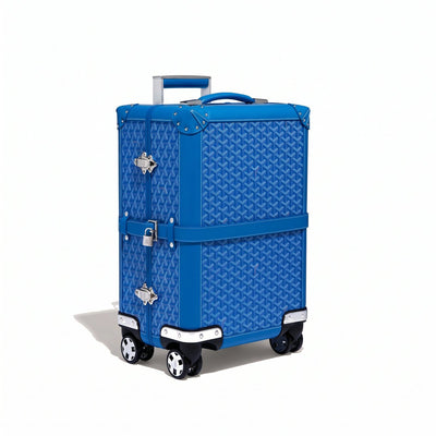 Canvas Rolling Trolley Suitcase - Cabin - Sky Blue