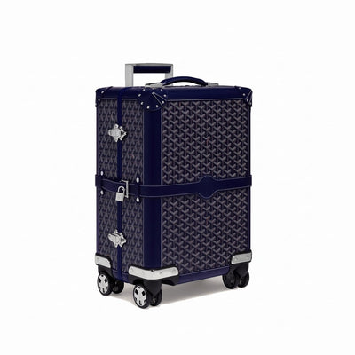 Canvas Rolling Trolley Suitcase - Cabin - Navy Blue