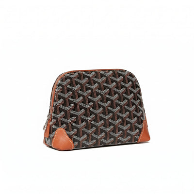 Canvas Cosmetic Pouch - Black & Tan