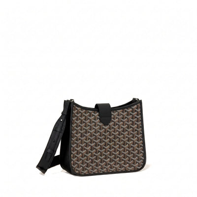 Canvas Flap Crossbody Bag - Black