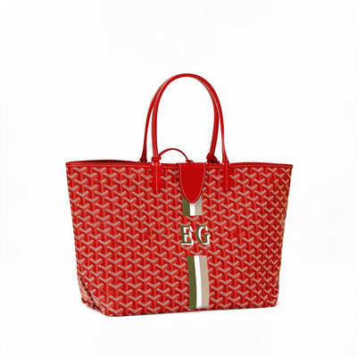 Canvas Tote with Personalized Stripes - Small - Red