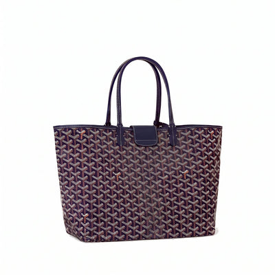 Canvas Tote with Personalized Stripes - Small - Navy Blue