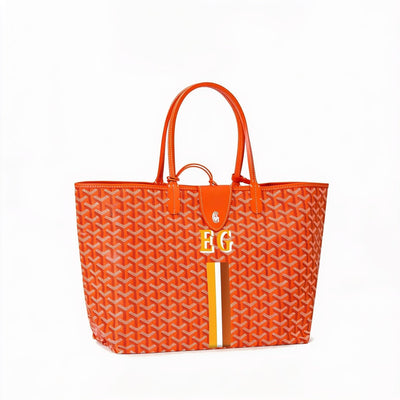 Canvas Tote with Personalized Stripes - Small - Orange