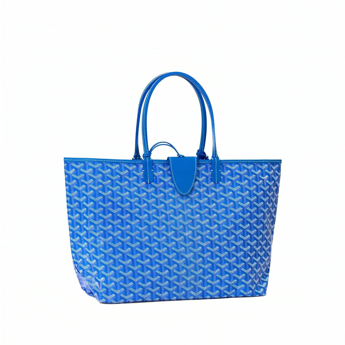 Canvas Tote with Personalized Stripes - Small - Sky Blue