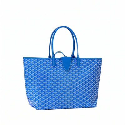 Canvas Tote with Personalized Stripes - Small - Sky Blue