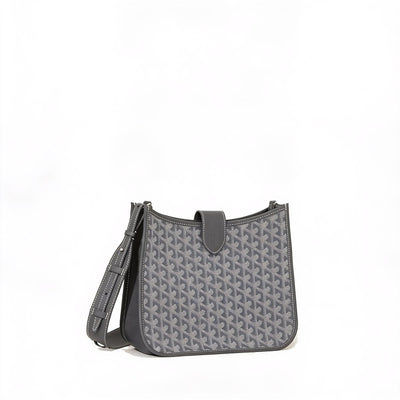 Canvas Flap Crossbody Bag - Grey