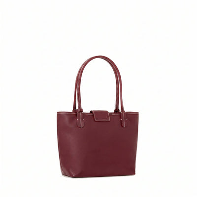 Reversible Leather Mini Tote - Burgundy