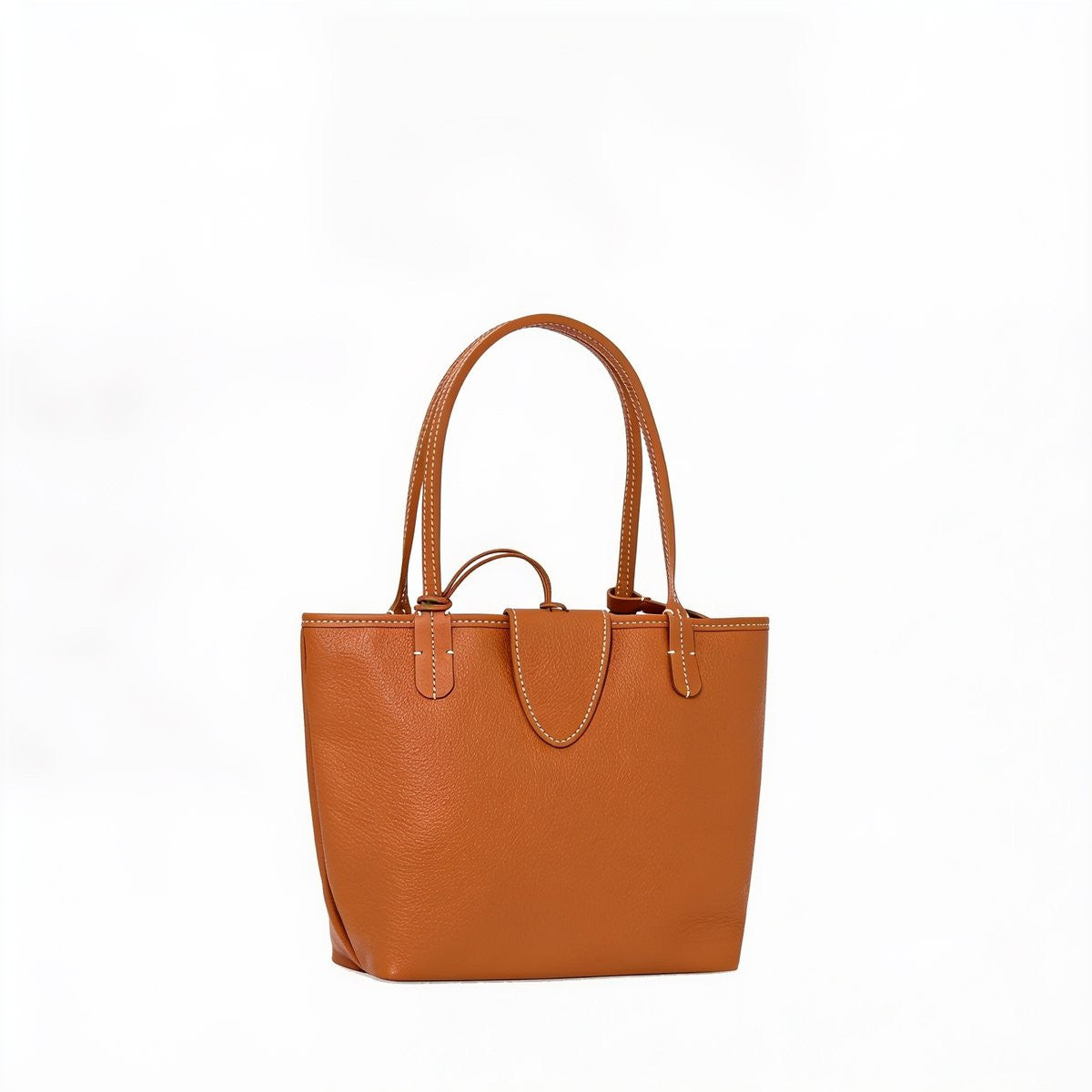 Reversible Leather Mini Tote - Black & Tan